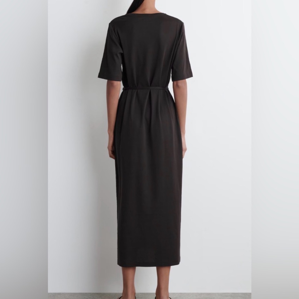 COS Belted Midi Dress Chocolate Brown